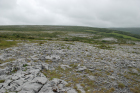 Karst pavements and topography of the Burren approx 5km south of Ballyvaughan Co Clare Ireland. Exposures of the Dinantian Burren Limestone Formation are composed of shallow water carbonates. Note the clints (limestone blocks) and grikes (joints formed by Variscan folding (Coller, 1984) and fracturing) enlarged by Pleistocene disolution (Williams, 1966).